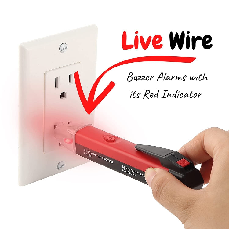 VT120 Electric Tester Car Household Non-Contact Electric Pen Induction Tester(Red)