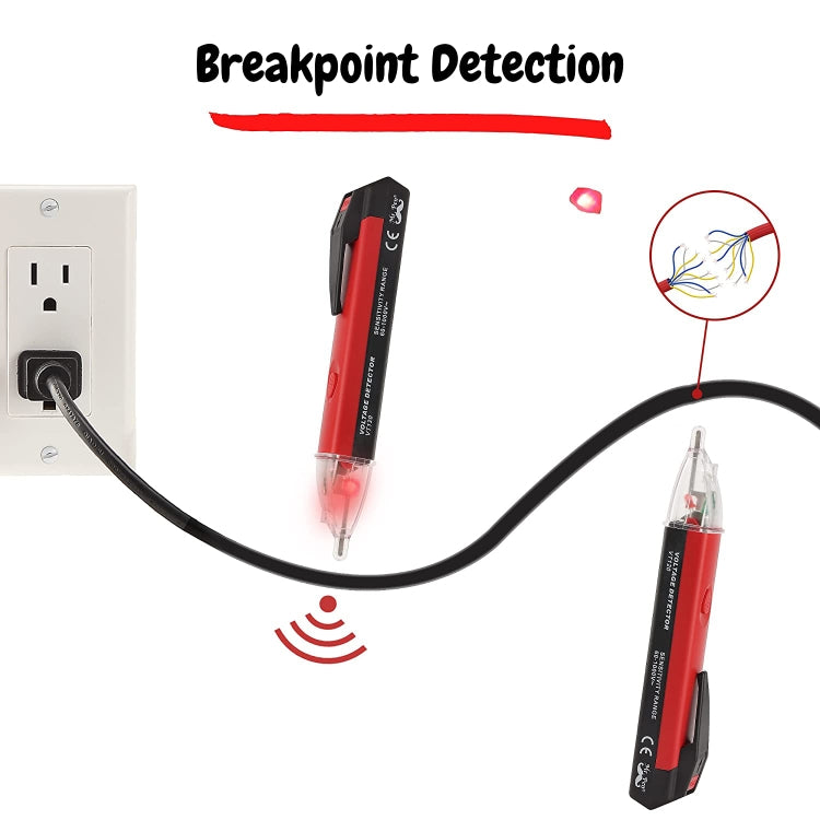 VT120 Electric Tester Car Household Non-Contact Electric Pen Induction Tester(Red)