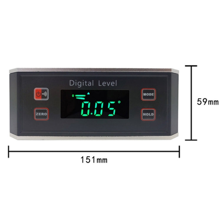 DL1903 Mini Digital Display Level Multifunctional Aluminum Alloy Magnetic Digital Display Inclinometer(Black)