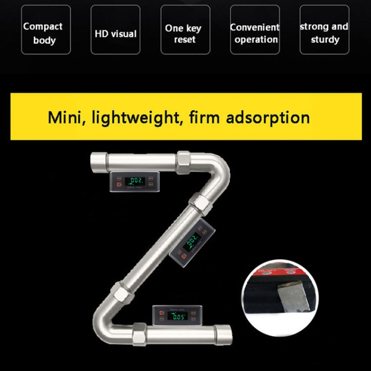 DL1903 Mini Digital Display Level Multifunctional Aluminum Alloy Magnetic Digital Display Inclinometer(Black)