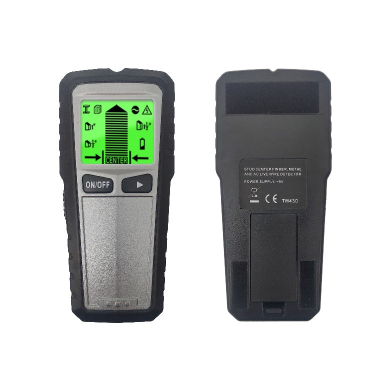 TH430 Wall Detector Digital Metal Detector Detection Stud Wood Wire Detector Silver Gray