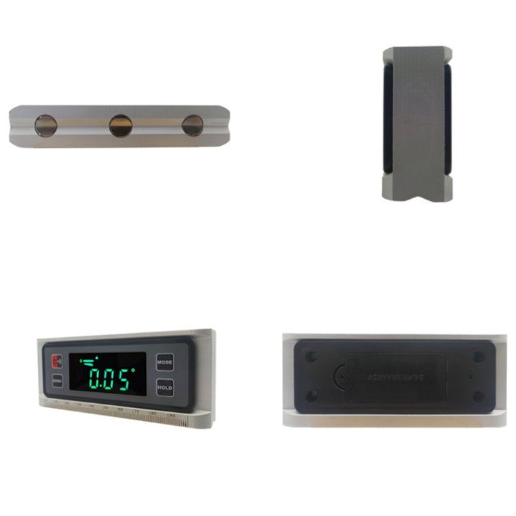 DL1906 Mini Digital Inclinometer Multifunctional Aluminum Alloy Magnetic Digital Display Spirit Level(Silver)