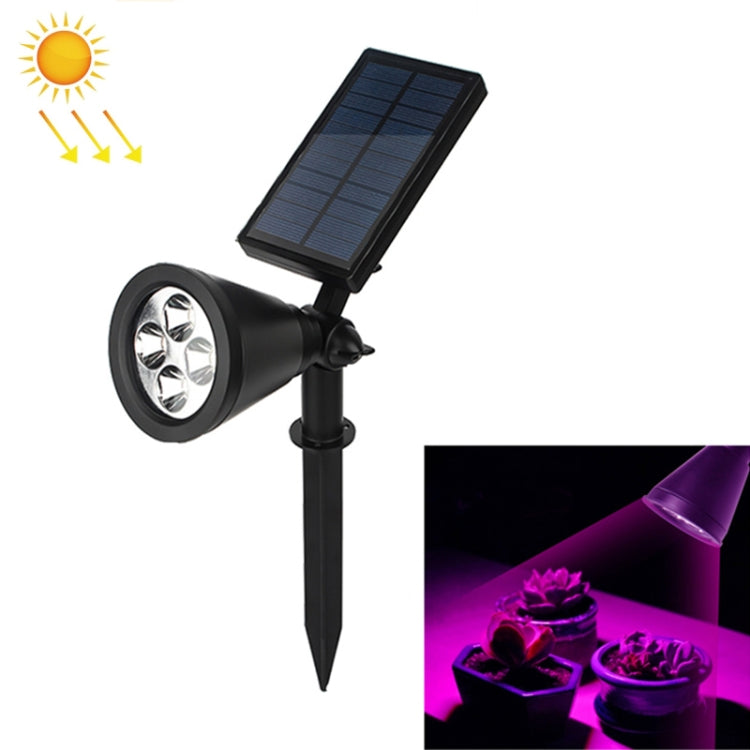 4 LEDs Household Solar Lawn Light Outdoor Garden Light Plant Growth Light 1W (Red+Blue Light)
