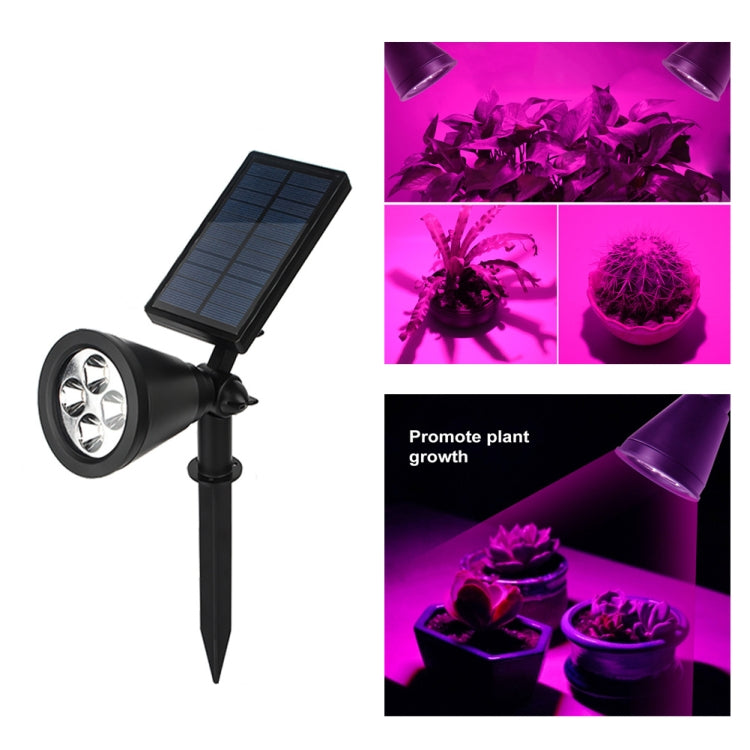 4 LEDs Household Solar Lawn Light Outdoor Garden Light Plant Growth Light 1W (Red+Blue Light)