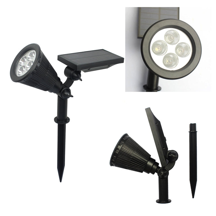 4 LEDs Household Solar Lawn Light Outdoor Garden Light Plant Growth Light 1W Striped Style (White Light)