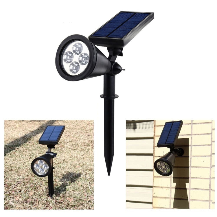 4 LEDs Household Solar Lawn Light Outdoor Garden Light Plant Growth Light 1W Smooth Style (White Light)