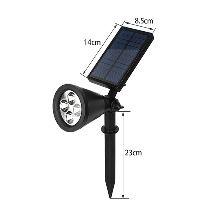 4 LEDs Household Solar Lawn Light Outdoor Garden Light Plant Growth Light 1W Smooth Style (White Light)