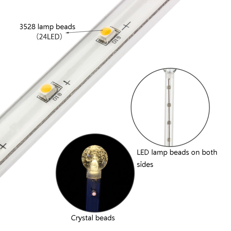 Solar Lawn Light Meteor Shower Light 25LED Garden Decorative Ground Light Warm White Light