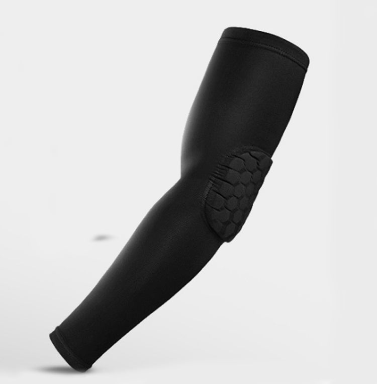 2 PCS Basketball Honeycomb Anti-Collision Elbow Pads Thin Lengthened Arm Guards Outdoor Sports Protective Gear Equipment, Size:  M (Black)