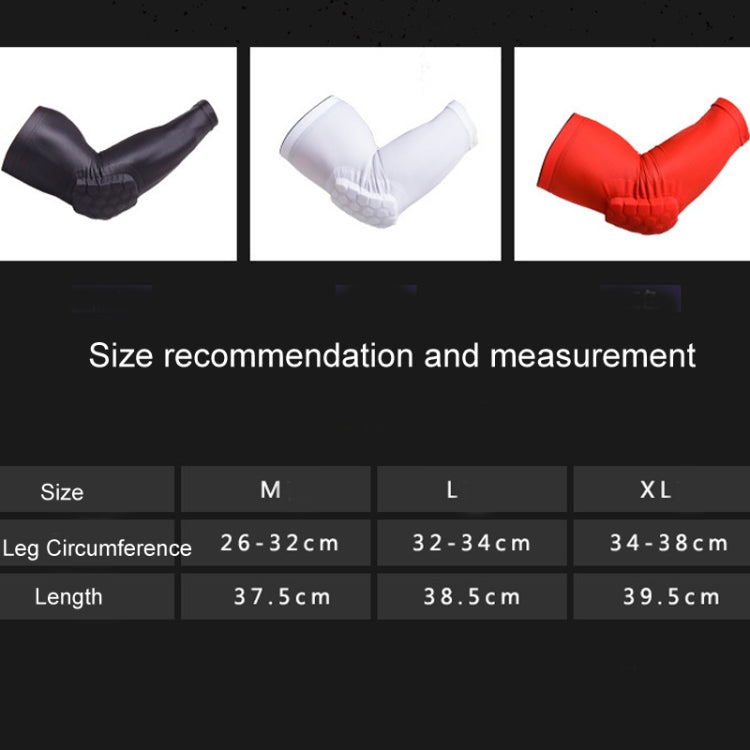 2 PCS Basketball Honeycomb Anti-Collision Elbow Pads Thin Lengthened Arm Guards Outdoor Sports Protective Gear Equipment, Size:  M (White)