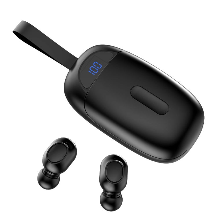 S5 TWS Noise Cancelling Sports Mini In-Ear Digital Display Mini Wireless Bluetooth Earphone With Lanyard