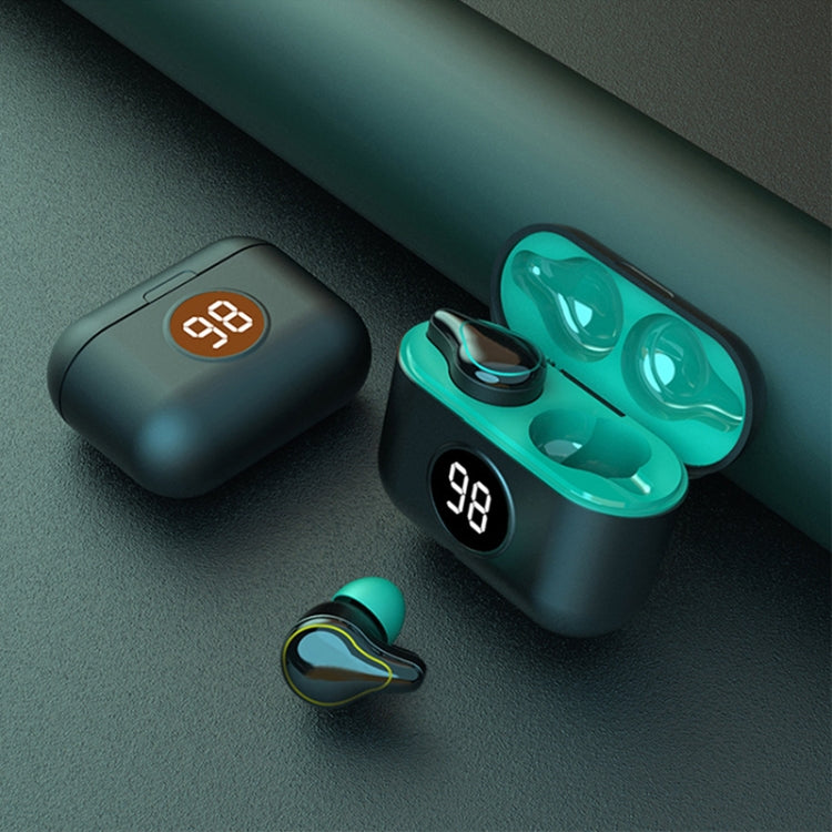 SE-16 TWS Noise Cancelling Touch Smart LED Digital Wireless Bluetooth Earphone(Sea Blue)
