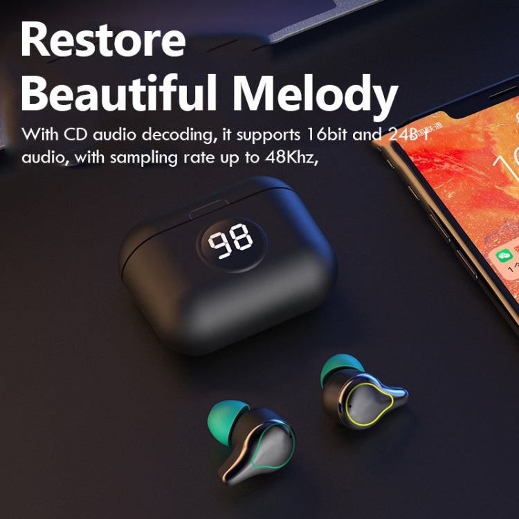 SE-16 TWS Noise Cancelling Touch Smart LED Digital Wireless Bluetooth Earphone(Sea Blue)