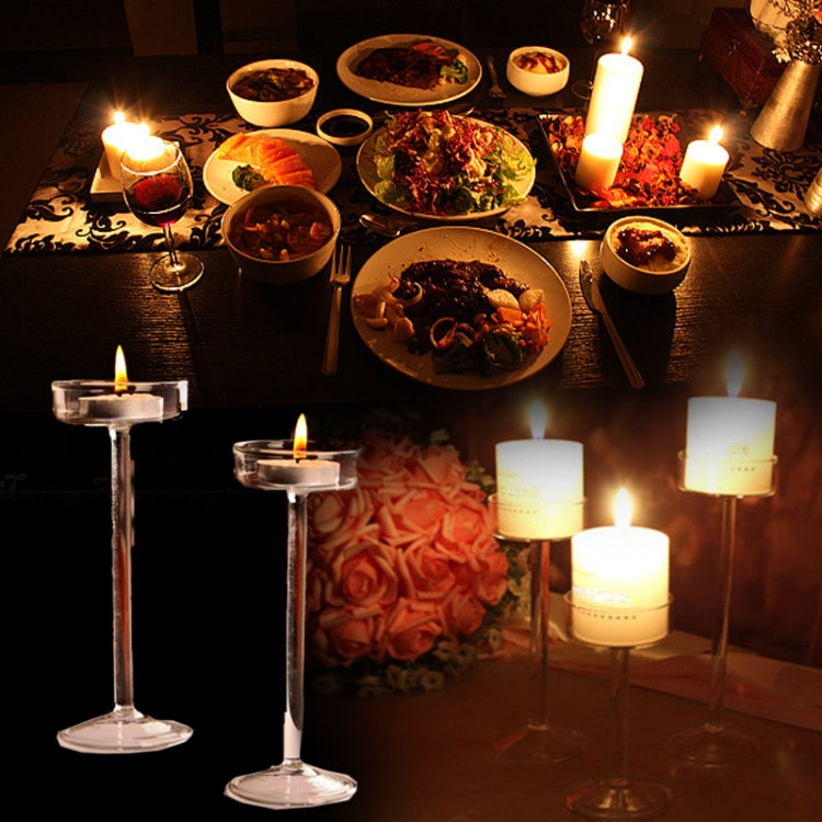 Glass Candlestick Luxury High Candlestick Romantic Dinner Decoration, Size:11.5cm
