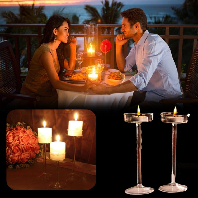 Glass Candlestick Luxury High Candlestick Romantic Dinner Decoration, Size:11.5cm