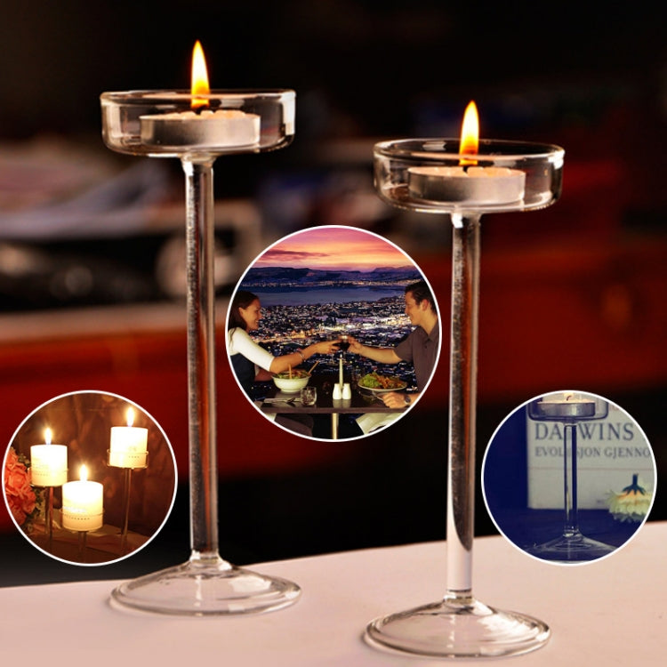 Glass Candlestick Luxury High Candlestick Romantic Dinner Decoration, Size:11.5cm