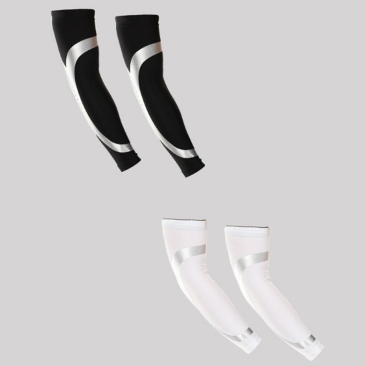 2 PCS Extended Sports Elbow Guards Lycra Non-Slip Breathable Arm Guards, Size: M (Black)