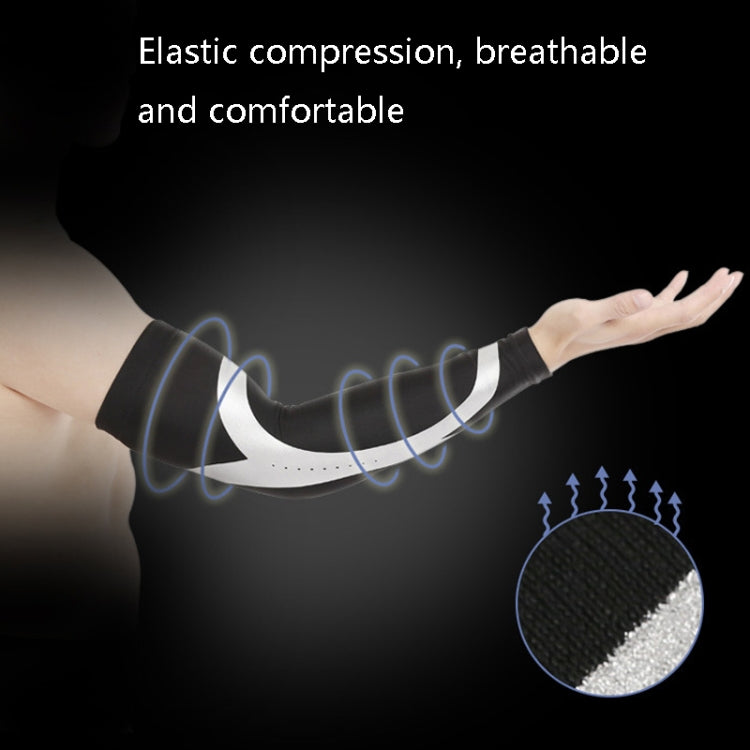 2 PCS Extended Sports Elbow Guards Lycra Non-Slip Breathable Arm Guards, Size: M (Black)