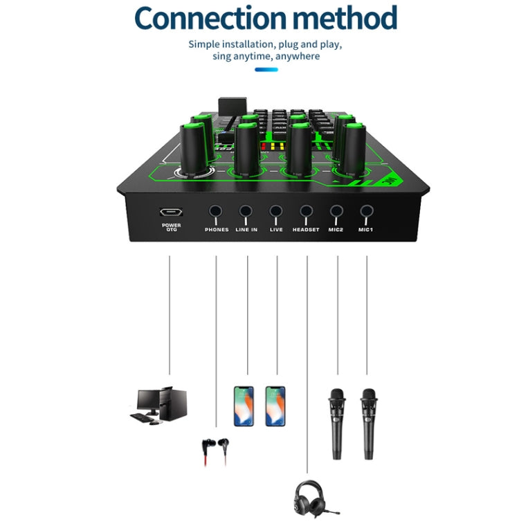E1 Mixer Bluetooth Sound Card Set K Song Live Sound Processor