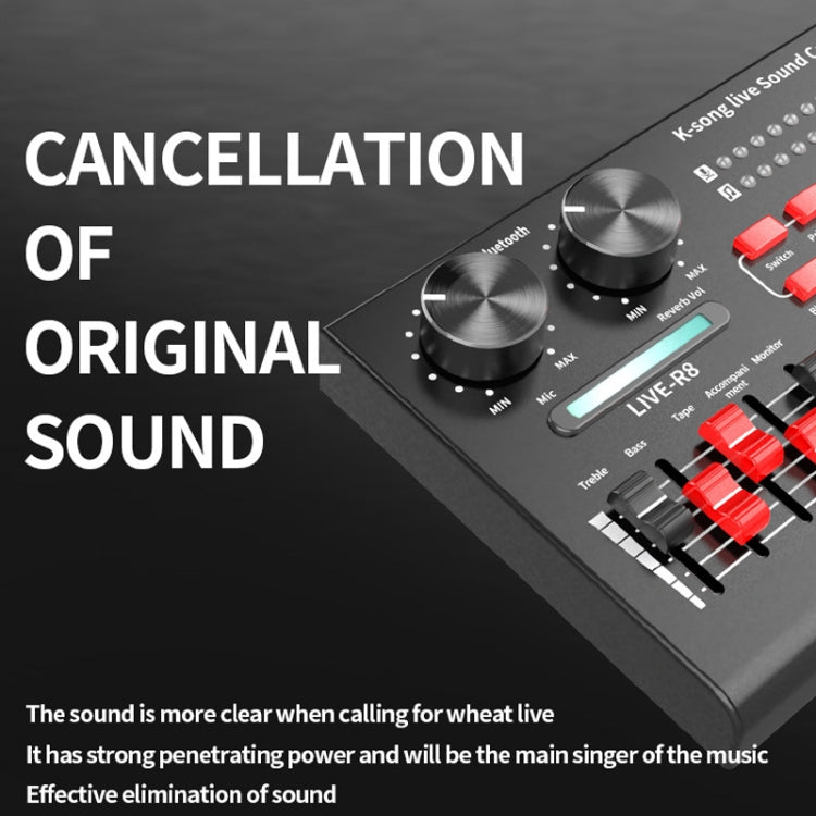 R8 Bluetooth Sound Card Mixer Mobile Phone Computer Anchor Live K Song Sound Processor