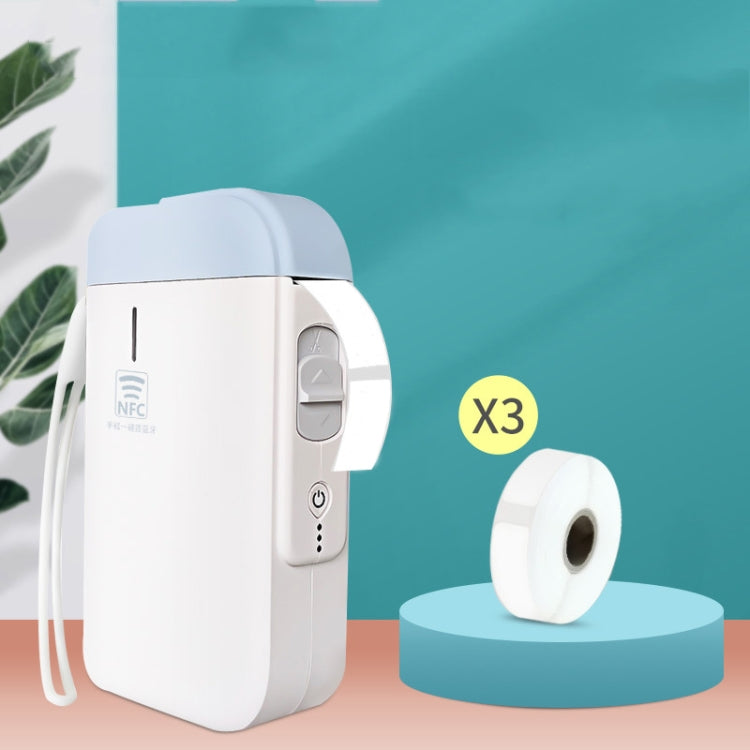 B100 Handheld Portable Bluetooth Mini Label Receipt Printer USB Charging Printer, Specification: Machine+White Label 3 Rolls