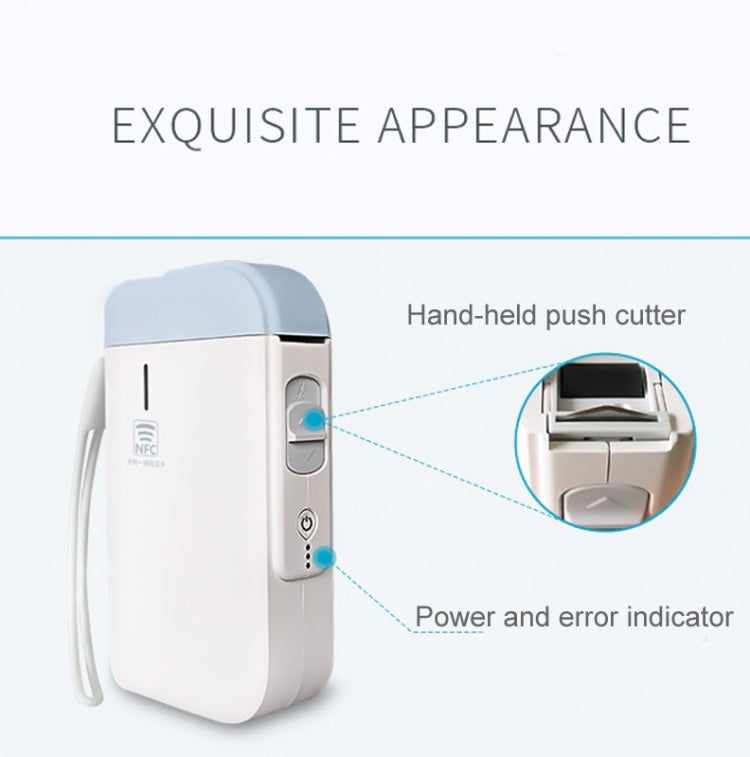 B100 Handheld Portable Bluetooth Mini Label Receipt Printer USB Charging Printer, Specification: Machine+White Label 3 Rolls