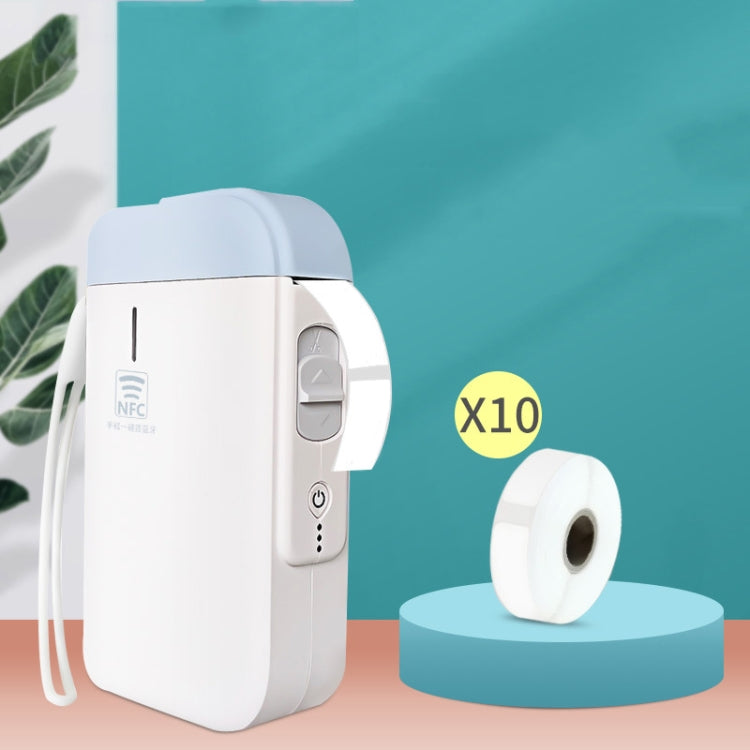B100 Handheld Portable Bluetooth Mini Label Receipt Printer USB Charging Printer, Specification: Machine+White Label 10 Rolls