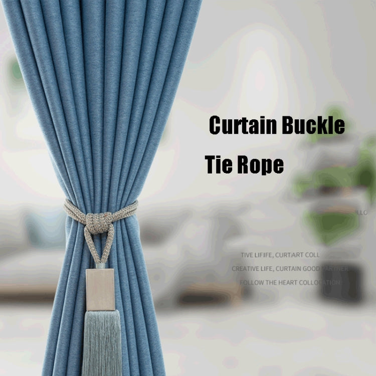 GQ016 Curtain Tassel Strapping Square Hanging Ear Curtain Buckle Tie Rope Hanging Ball(Sky Blue)
