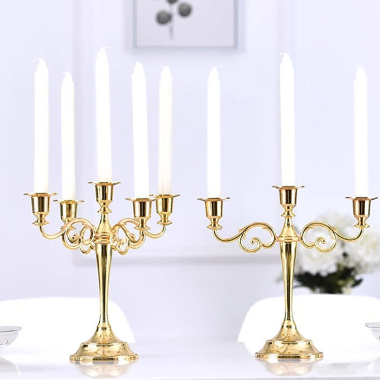 Retro Candlestick Home Decoration Living Room Cafe Theme Restaurant Jewelry Candlelight Dinner Props Gifts, Style:Silver-3 Arms