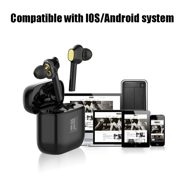 T07 TWS Noise Cancelling Heavy Bass Dual Motion Digital Sports Bluetooth Earphone