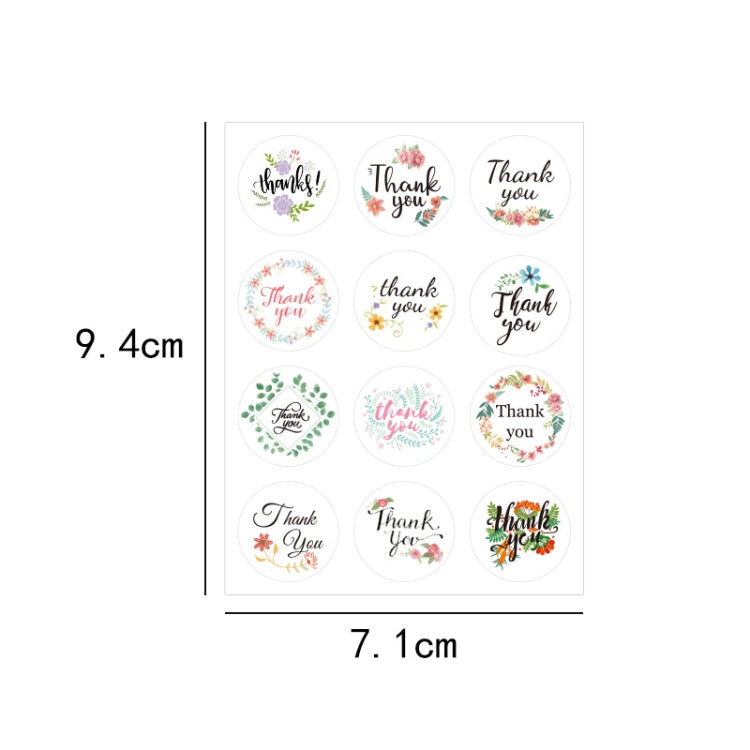 50 PCS THANK YOU Sealing Sticker 12 Thank You Round Sealing Sticker(Thankyou Stickers (1 Sheet of 12))