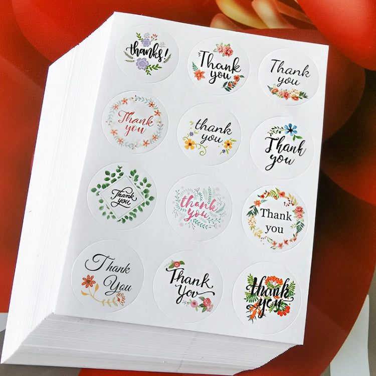 50 PCS THANK YOU Sealing Sticker 12 Thank You Round Sealing Sticker(Thankyou Stickers (1 Sheet of 12))