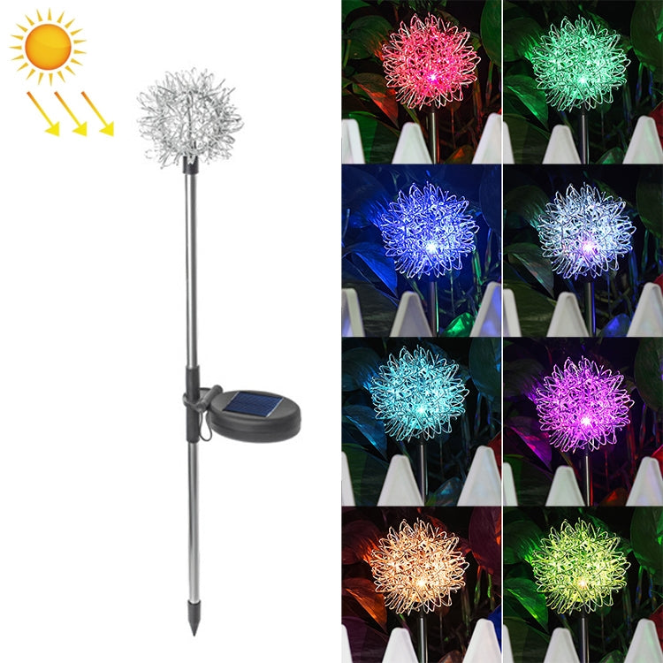 Solar Dandelion Lawn Lamp Garden Decoration RGB LED Wire Light(Colorful Light)