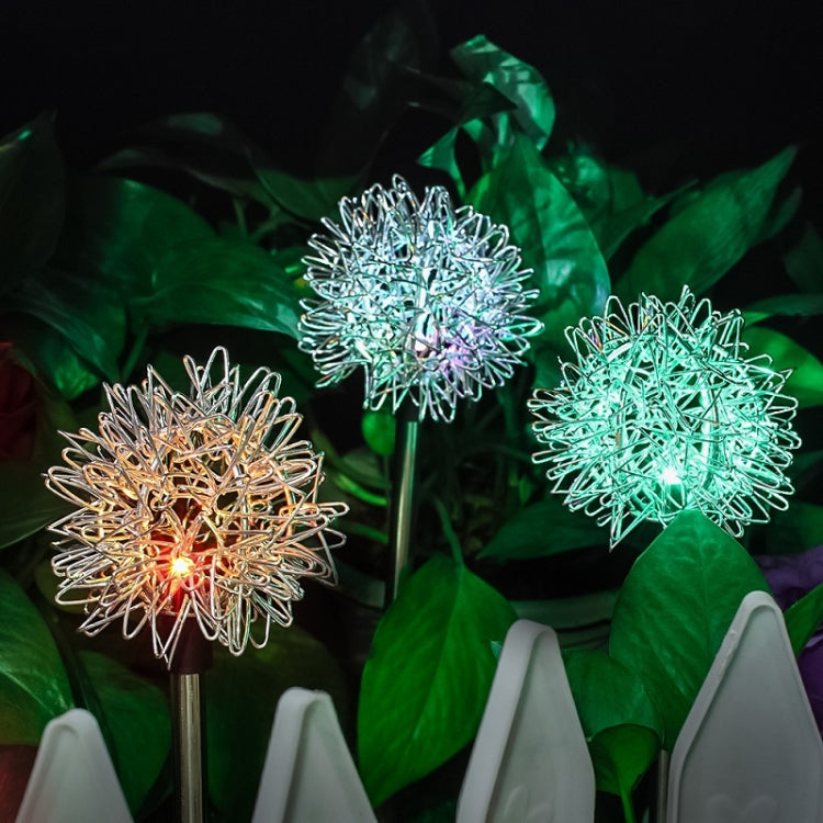 Solar Dandelion Lawn Lamp Garden Decoration RGB LED Wire Light(Colorful Light)