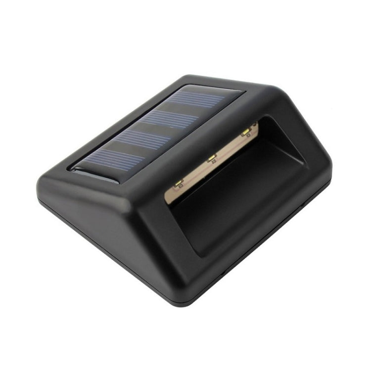 3LED Outdoor Solar Garden Light Outdoor Stair Lamp Street Light(Black)