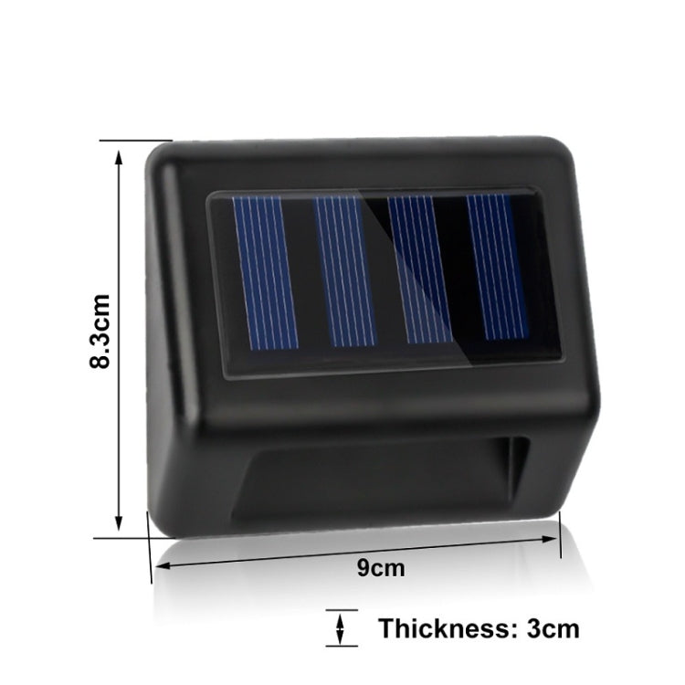 3LED Outdoor Solar Garden Light Outdoor Stair Lamp Street Light(Black)