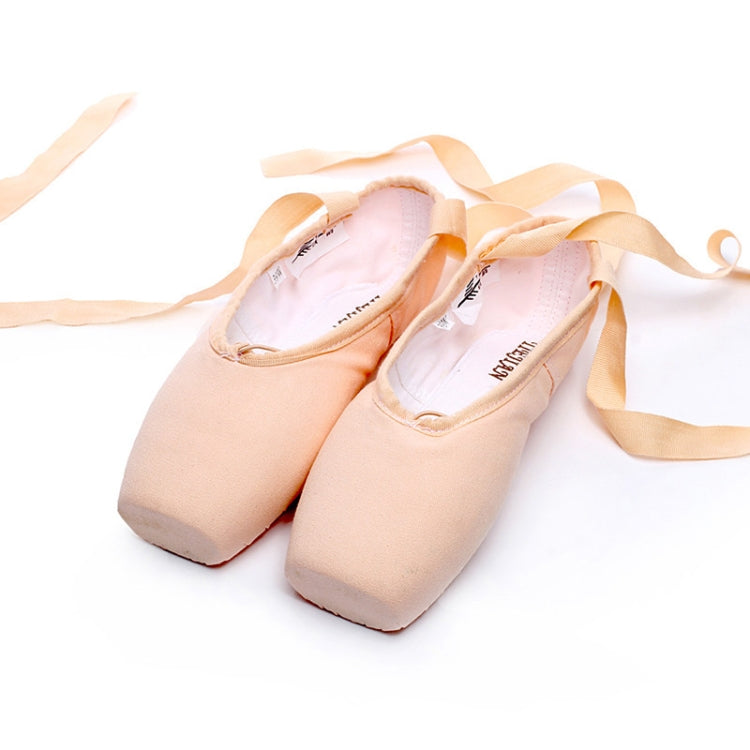 Ballet Lace Pointe Shoes Professional Flat Dance Shoes, Size: 31