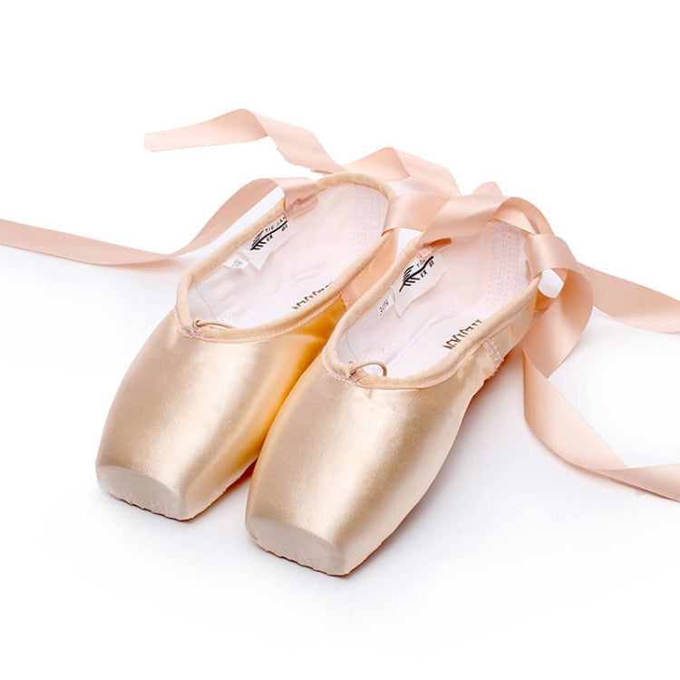 Ballet Lace Pointe Shoes Professional Flat Dance Shoes, Size: 39