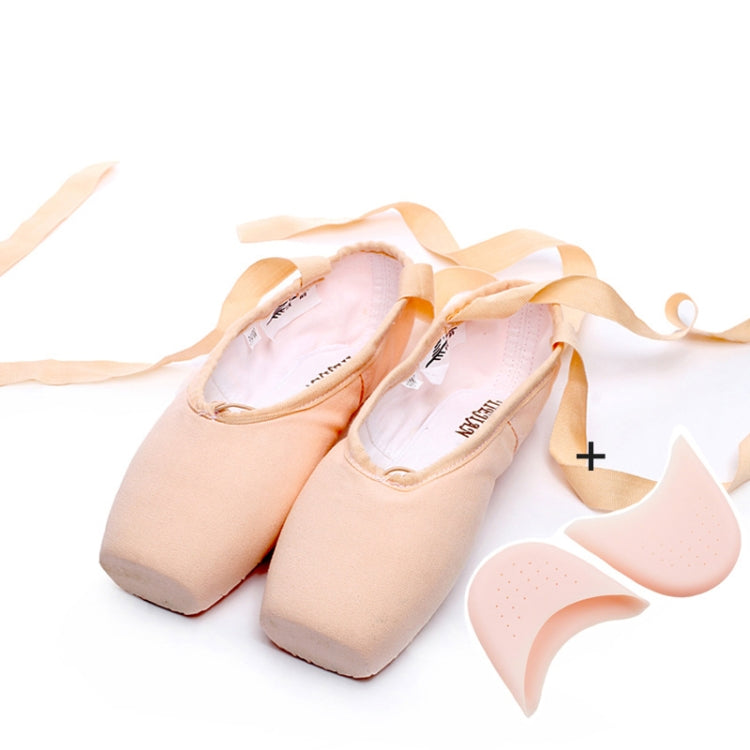 Ballet Lace Pointe Shoes Professional Flat Dance Shoes, Size: 39