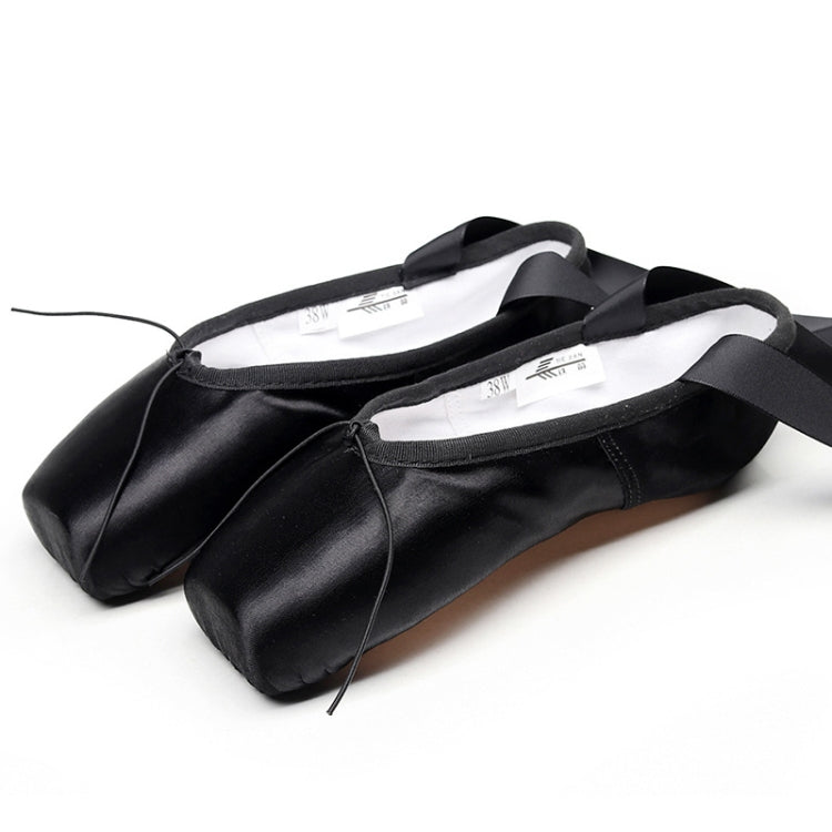 Ballet Lace Pointe Shoes Professional Flat Dance Shoes, Size: 39