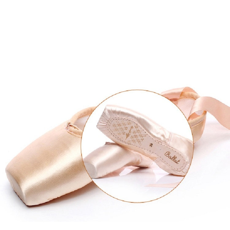 Ballet Lace Pointe Shoes Professional Flat Dance Shoes, Size: 39