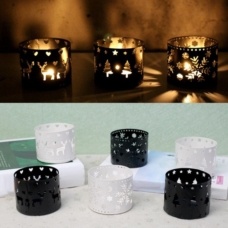 2 PCS Christmas Hollow Iron Candlestick Creative Holiday Atmosphere Decorations Crafts Ornaments, Random Style Delivery