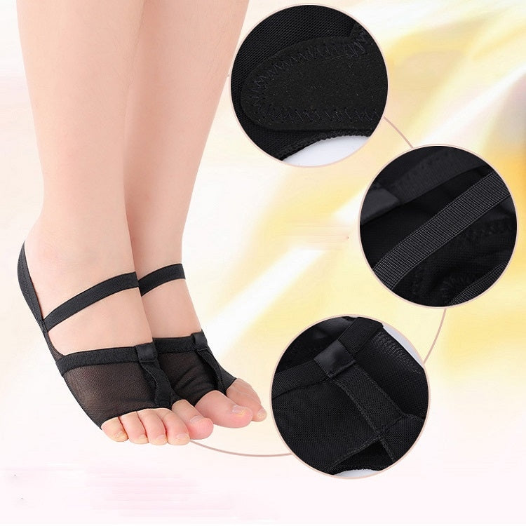 Dance Practice Shoes Soft-Soled Socks Gymnastics Foot Cover Semi-Truncated Foot Cover, Size: S (34-35)