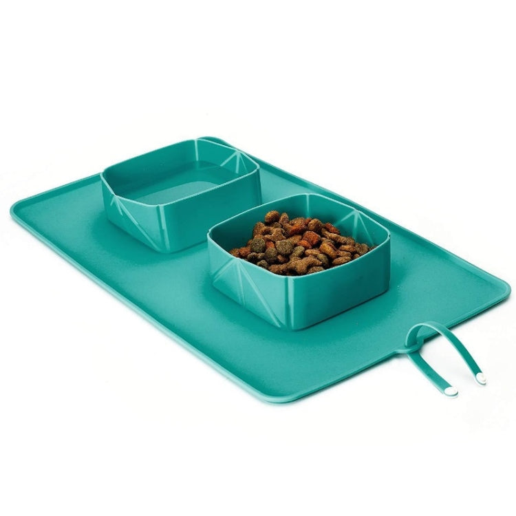 Pet Silicone Non-Slip Folding Bowl Outdoor Flannel Bag Portable Food Bowl