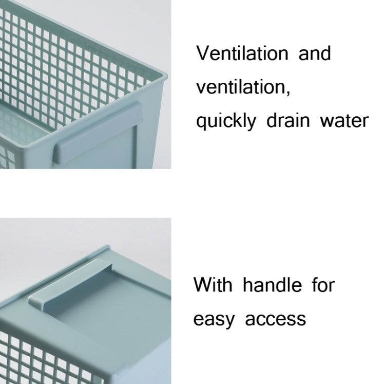 6 PCS Desktop Snacks & Sundries Storage Basket Rectangular Plastic Storage Basket, Small ï¼ˆLight Greenï¼‰