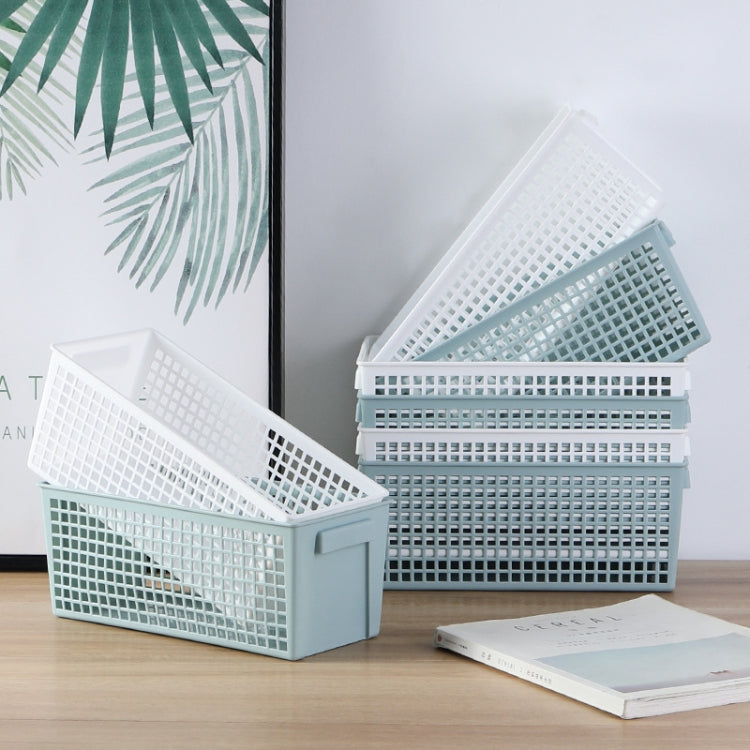 6 PCS Desktop Snacks & Sundries Storage Basket Rectangular Plastic Storage Basket , Largeï¼ˆLlight Greenï¼‰