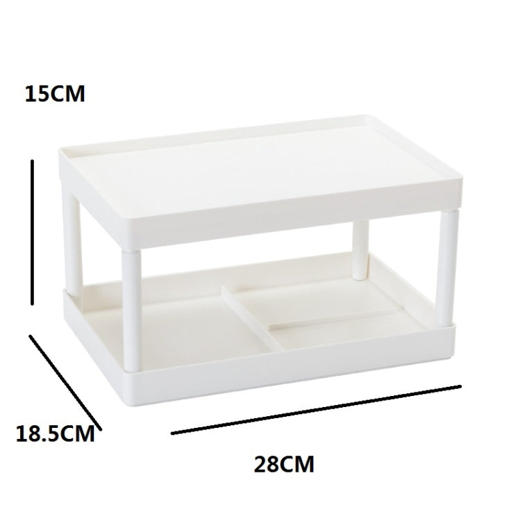 Simple Double-Layer Desktop Rack Dormitory Stationery & Sundries Organizer(White)