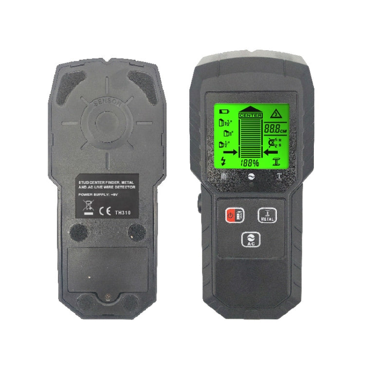 TH310 Wall Detector Magnetic Metal Detector Handheld Wooden Stud Wire Detector(Black)