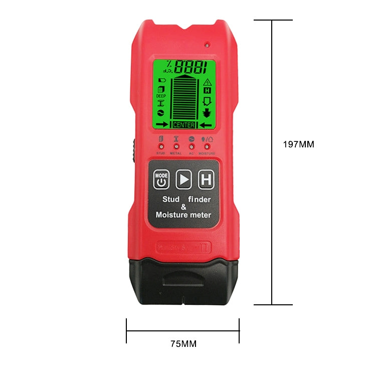 TM200 Wall Detector High-Precision Handheld Metal Wall Detector Measuring Tool(Red)