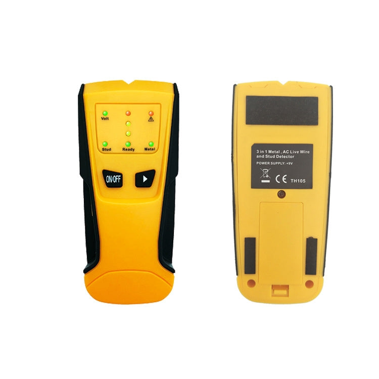 TH105 3 in 1 Handheld Wall Detector Wood Stud Wire Detection Metal Detector Stud Finder(Yellow)